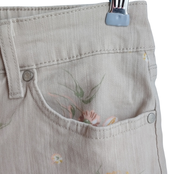Bandolino Mandie Slim Crop Womens Size 8 Taupe Wash Pink Floral Ankle Crop Jeans - Picture 6 of 14
